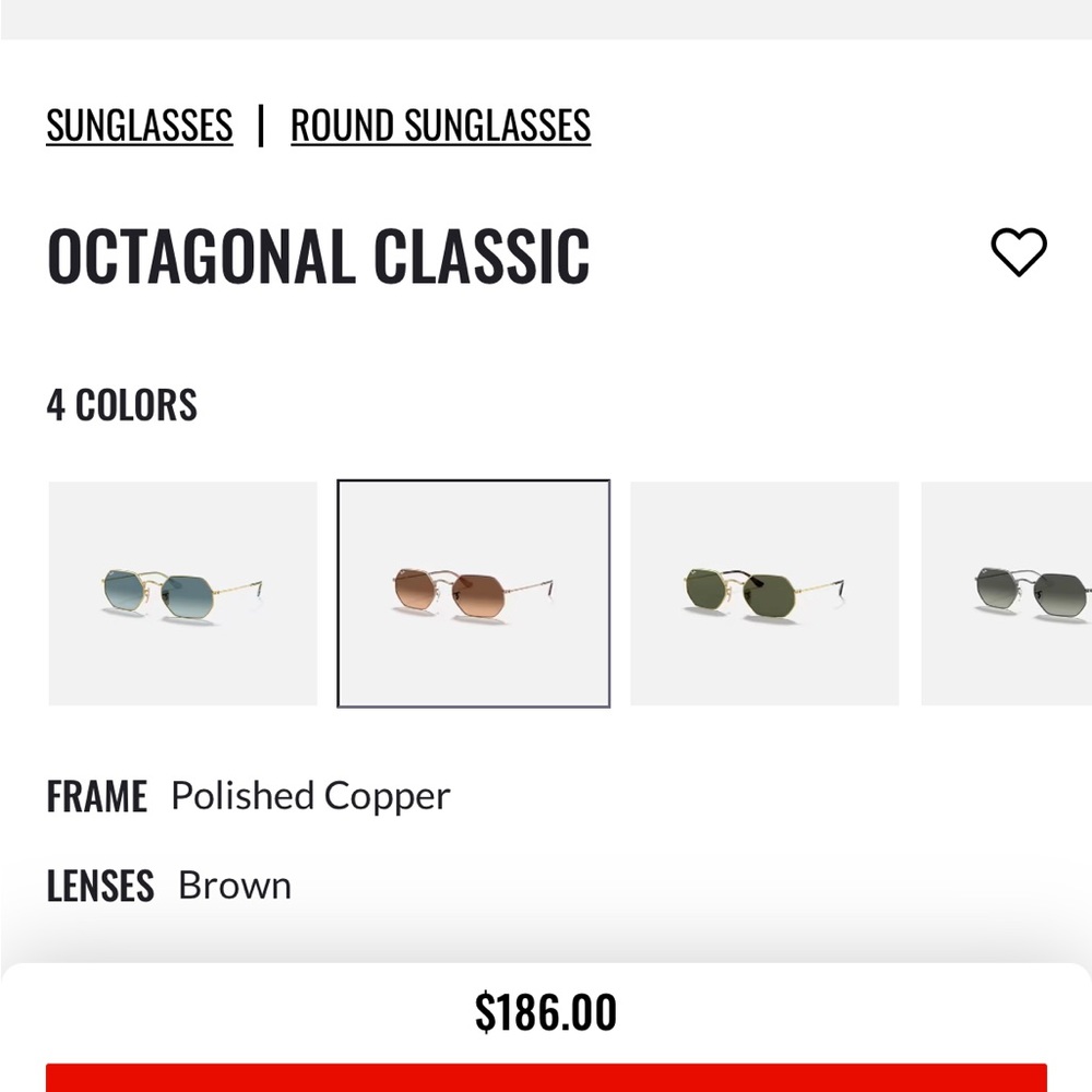 Octagonal Classic Ray Ban Sunglasses for Women - Copper